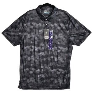 PGA Tour black golf polo shirt moisture wicking‎ stretch shoulder Size XXL NWT